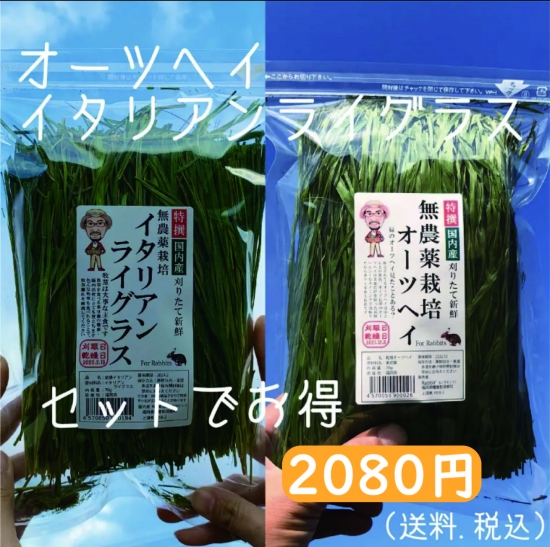 販売中】特撰オーツヘイとイタリアンのセット│牧草直送農家のラビッツ